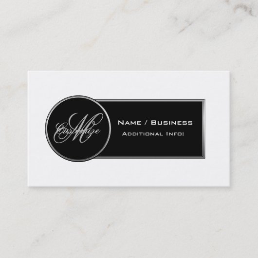 モノグラムブラック&ホワイト名刺2 名刺 (正面)
