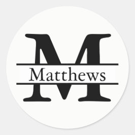 モノグラムブラック&ホワイト名 – サークルシール ラウンドシール