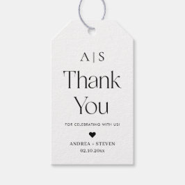 モノグラムブラック&ホワイト結婚式の引き出物ありがとう ギフトタグ