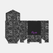 モノグラムブラック&メタリックシルバーフローラレース フェイバーボックス (折り畳みなし)