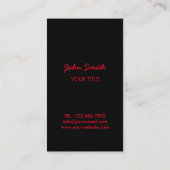 モノグラムブラック&レッド 名刺 (裏面)