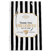 モノグラムブラック、金ゴールドとホワイトアールデコ結婚ズ ミディアムペーパーバッグ (正面)