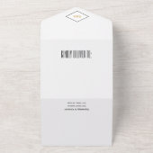 モノグラムブラック、金ゴールドと白結婚アールデコのAl オールインワン招待状 (外側)