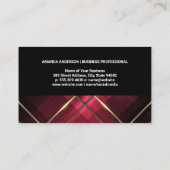 モノグラムブラック |金ゴールドトリム |赤ストライプ色 名刺 (裏面)