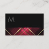 モノグラムブラック |金ゴールドトリム |赤ストライプ色 名刺 (正面)