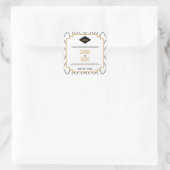 モノグラムブラック、金ゴールド、ホワイトアールデコありがとう スクエアシール (バッグ)