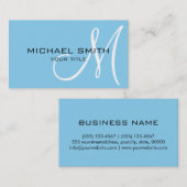 モノグラムブリザードの青い色の背景 名刺 (正面/裏面)