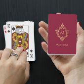 モノグラムブルグンディフェイク金ゴールドクレストエレガントヴィンテージ トランプ