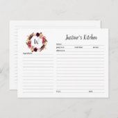 モノグラムブルゴーニュフローラリースレシピカード ポストカード (正面/裏面)