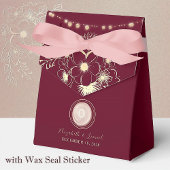 モノグラムブルゴーニュ結婚式の引き出物ボックス フェイバーボックス