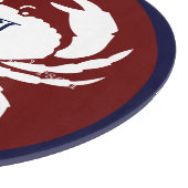 モノグラムブルゴーニュ赤海軍ブルーホワイトカニ沿岸 カッティングボード (角)