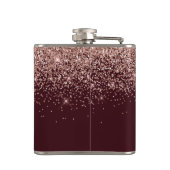 モノグラムブルゴーニュ赤面ピンクローズ金ゴールドグリッター フラスク (裏面)