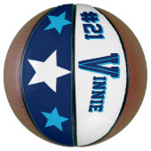 モノグラムブルーとホワイト バスケットボール (縦)