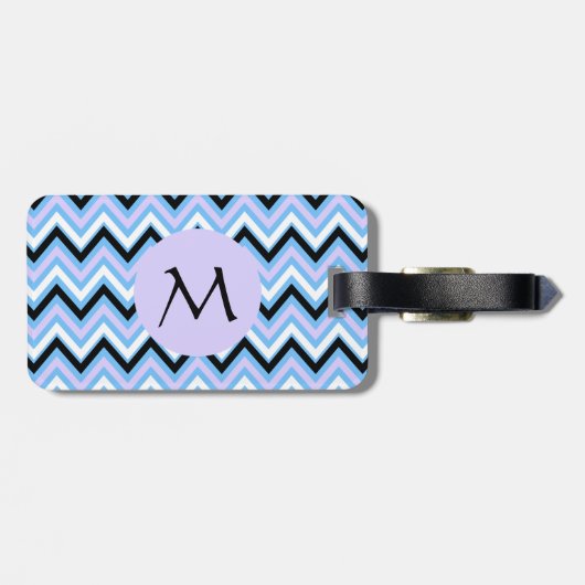モノグラムブルーと薄紫山形 ラゲッジタグ (裏面横)