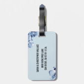 モノグラムブルーの水色金ゴールド枠の新規追加 ラゲッジタグ (裏面縦)