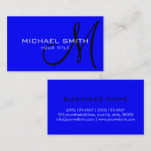 モノグラムブルーの背景 名刺 (正面/裏面)