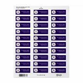 モノグラムブルーイエローホワイト水玉模様住所 シール (フルシート)