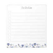 モノグラムブルーウォーターの色ワイルドフラワーの一覧を表示 ノートパッド (正面)