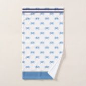 モノグラムブルーウォーターカラーカニ航海の沿岸 バスタオルセット (ハンドタオル)