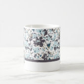 モノグラムブルーウォーターカラーフローラ コーヒーマグカップ (中央)