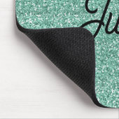 モノグラムブルーグリッタースパークル マウスパッド (コーナー)