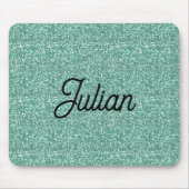 モノグラムブルーグリッタースパークル マウスパッド (正面)