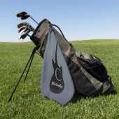 モノグラムブルーグレーエレキギター ゴルフタオル (グリーン)