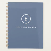 モノグラムブルーグレーミニマルシンプルリストイニシャル名