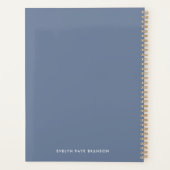 モノグラムブルーグレーミニマルシンプルリストイニシャル名 プランナー手帳 (裏面)