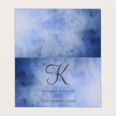 モノグラムブルーグレー水色折り畳みテント 名刺 (外部フラット)