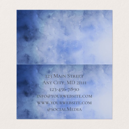 モノグラムブルーグレー水色折り畳みテント 名刺 (内部フラット)