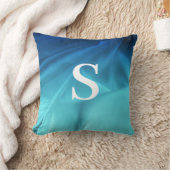 モノグラムブルーサテン クッション (ブランケット)