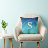 モノグラムブルーサテン クッション (椅子)