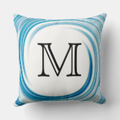 モノグラムブルーサファイアスワール抽象芸術 クッション (裏面)