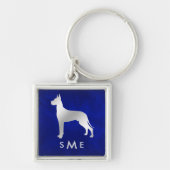 モノグラムブルーシルバーグレートダン キーホルダー (正面)