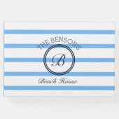 モノグラムブルーストライプビーチ名ゲストブック ゲストブック (正面)