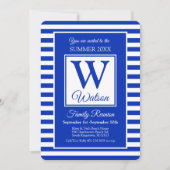 モノグラムブルーストライプ懇親会サマーファミリー 招待状 (正面)