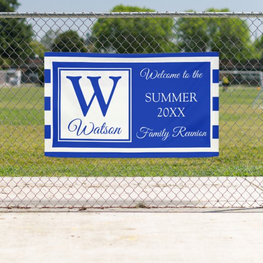 モノグラムブルーストライプ懇親会サマーファミリー 横断幕 (インサイチュ)