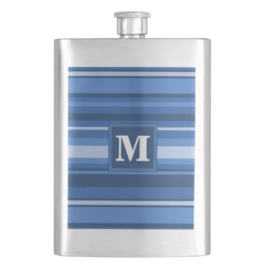 モノグラムブルーストライプ フラスク (正面)