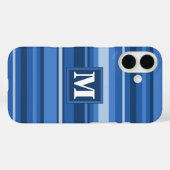モノグラムブルーストライプ Case-Mate iPhoneケース (裏面 (横))
