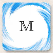 モノグラムブルースワール抽象芸術アート コースター (正面)