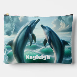 モノグラムブルーティール（緑がかった色）ドルフィンズ海 | アクセサリーポーチ