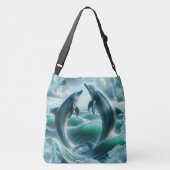 モノグラムブルーティール（緑がかった色）ドルフィンズ海 | クロスボディバッグ (裏面)