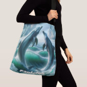 モノグラムブルーティール（緑がかった色）ドルフィンズ海 | クロスボディバッグ (クローズアップ)