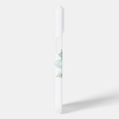 モノグラムブルーティール(緑がかった色)金ゴールドフローラ曼荼羅 Case-Mate iPhoneケース (裏面 / 右)