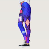 モノグラムブルーネイビーパープルカラフルガーリートレンディー レギンス (左)