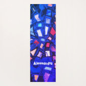 モノグラムブルーネイビー抽象芸術カラフルブライトはっきりした ヨガマット (裏面)