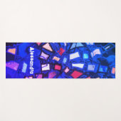 モノグラムブルーネイビー抽象芸術カラフルブライトはっきりした ヨガマット (正面(横))