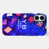 モノグラムブルーネイビー抽象芸術カラフルブライト Case-Mate iPhoneケース (裏面 (横))