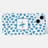 モノグラムブルーハート水彩 Case-Mate iPhoneケース (裏面 (横))